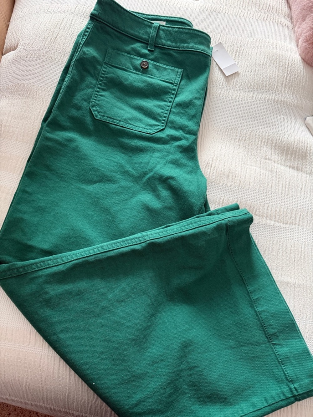 Brand New LOFT Green Twill Wide-Leg Women’s Pants